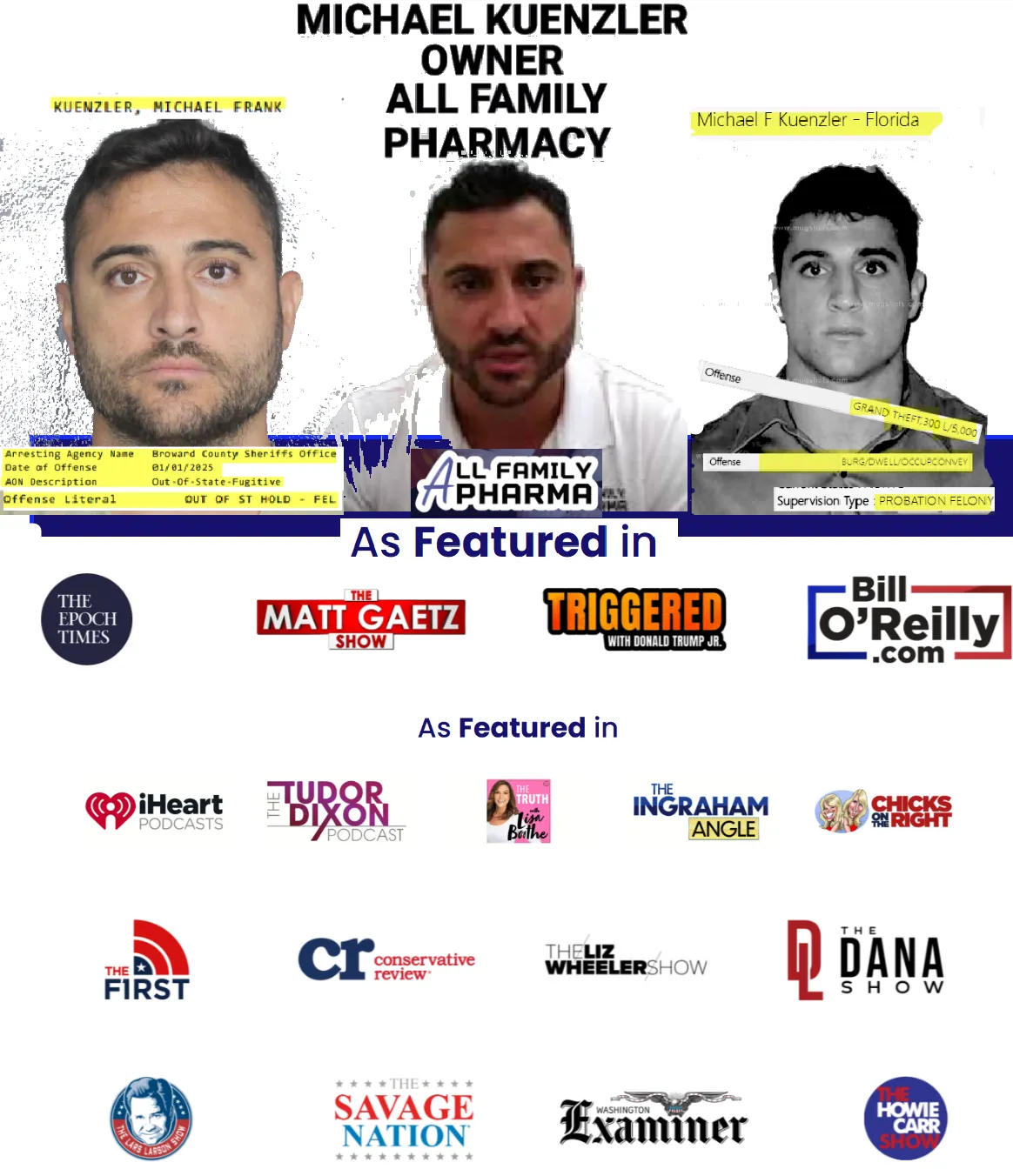 All Family Pharmacy's CEO Criminal History Revealed: Convicted of Felony Burglary Charges in 2007, Held by Law Enforcement as a Fugitive in 2025, and Everything in Between